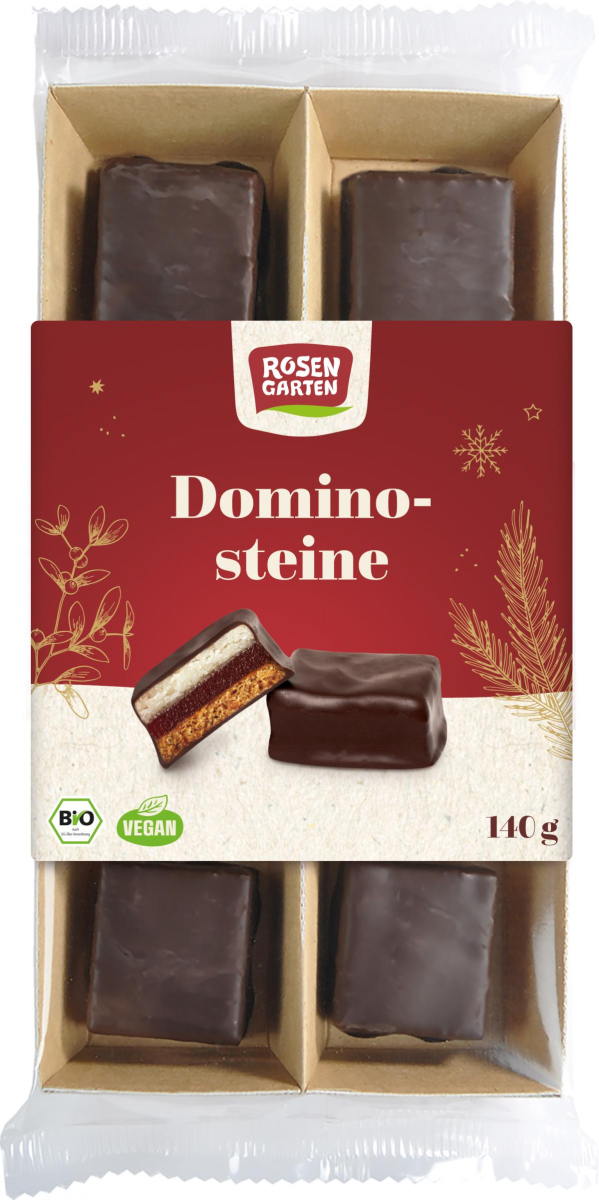 Rosengarten Zartbitter-Dominosteine, 140 gr Packun