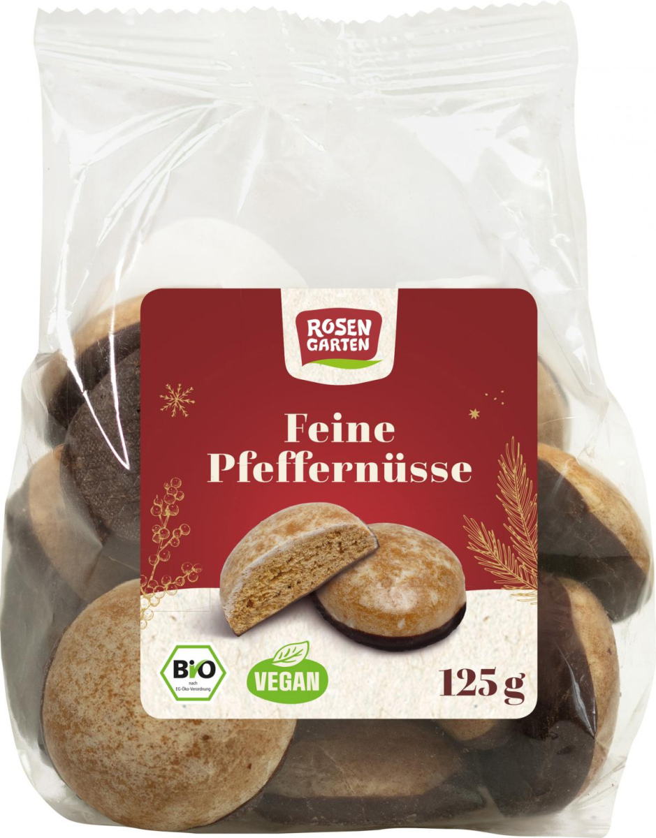 Rosengarten Pfeffernüsse mit Zartbitterfuß, 125 gr