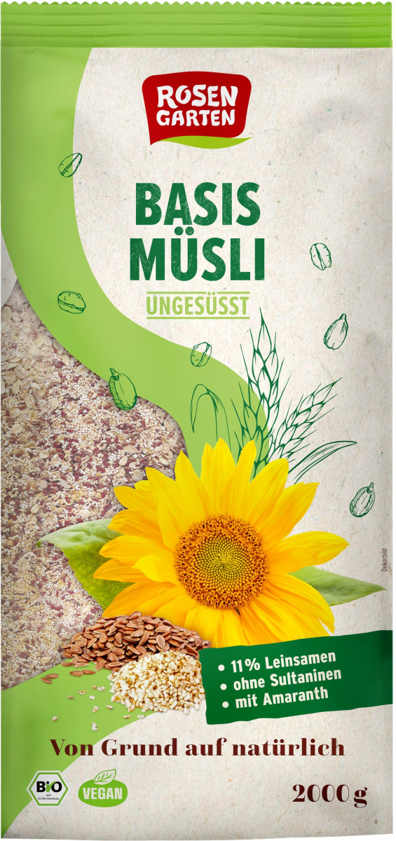 Rosengarten Basis-Müsli mit Amaranth, 2 kg Packung