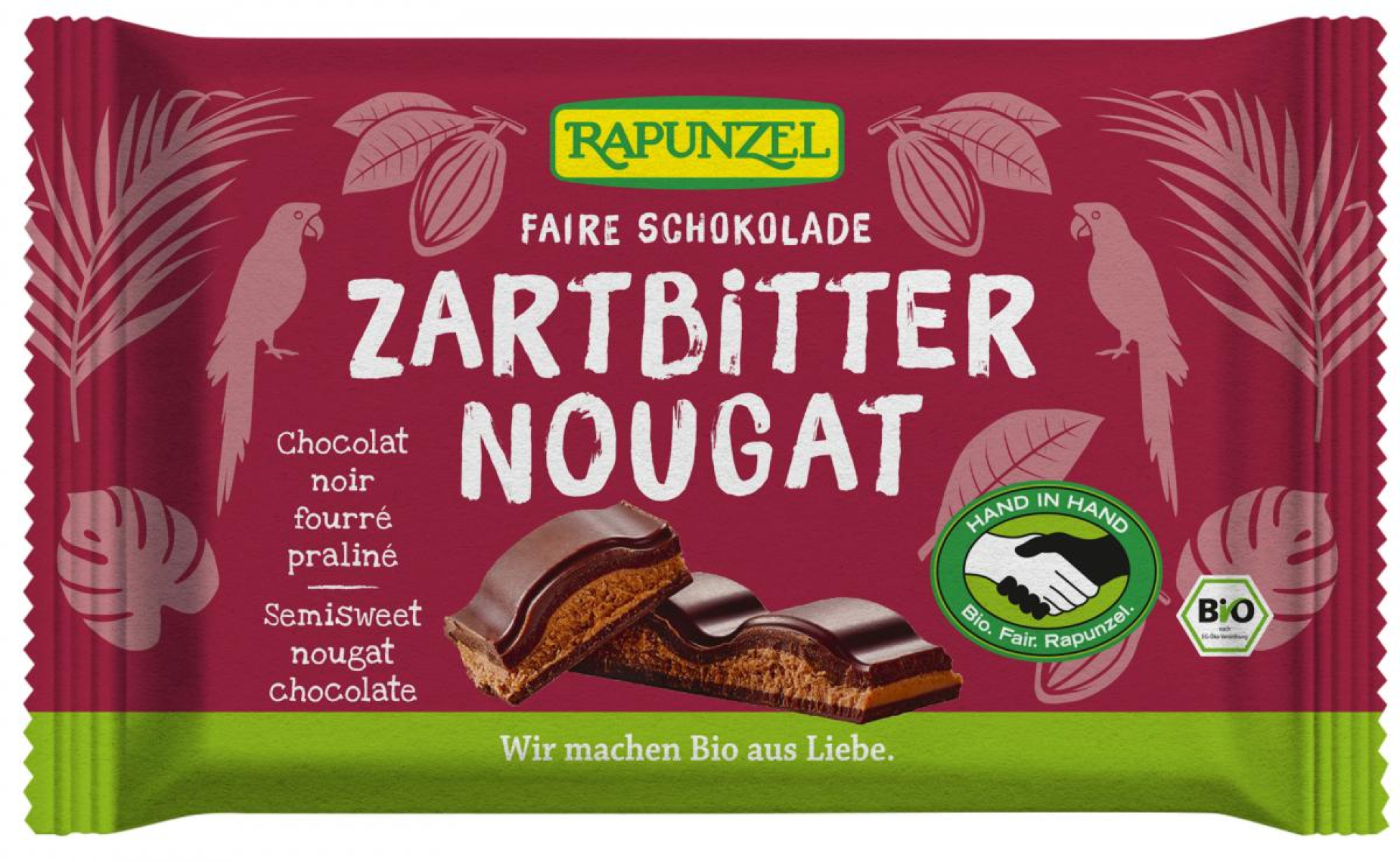 Rapunzel Zartbitter Nougat Schokolade HIH, 100 gr