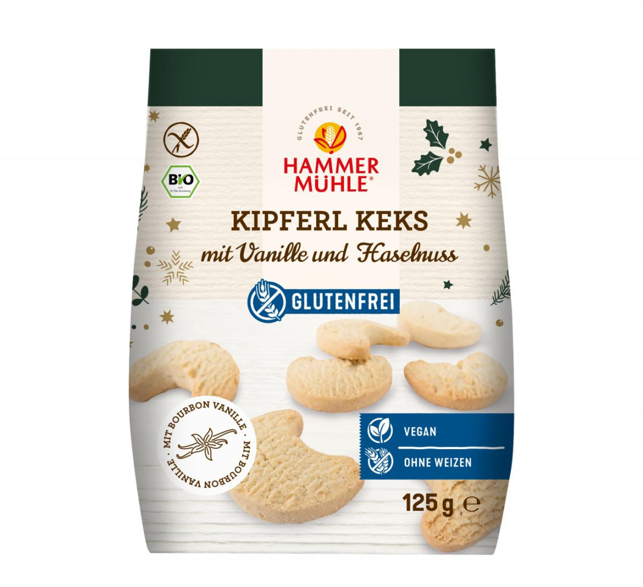 Hammermühle Kipferlkekse Vanille & Haselnuss, 125