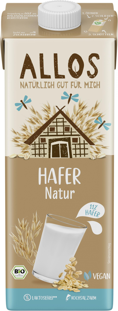 Allos Hafer Drink naturell, 1 ltr Packung