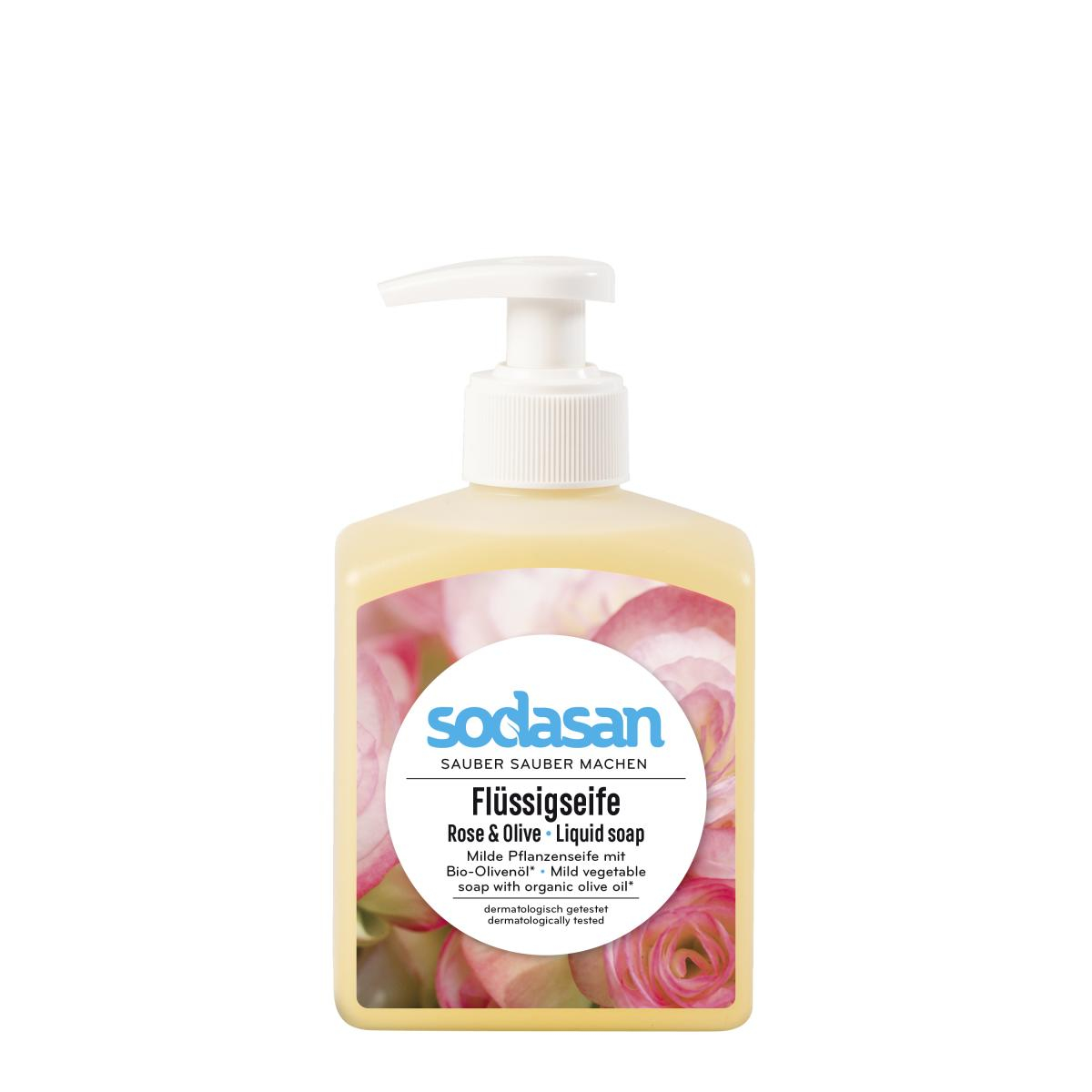Sodasan Naturpflege-Seife liquid Rose-Olive, 300 m