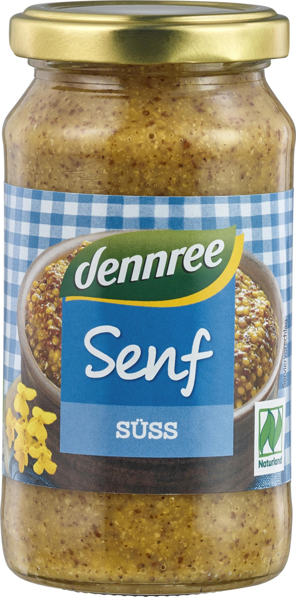 dennree Süßer Senf, 200 ml Glas