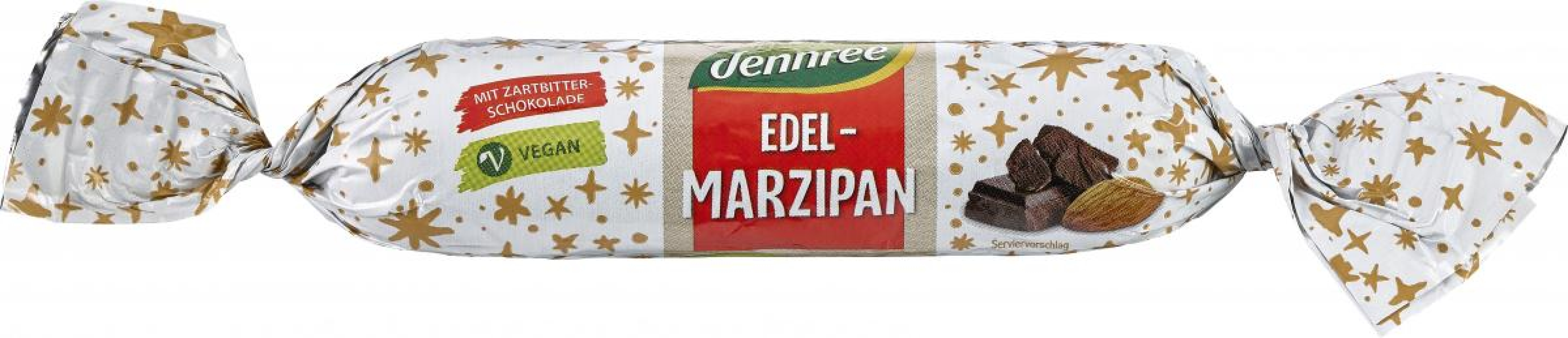 dennree Edelmarzipanbrot in Zartbitterschokolade