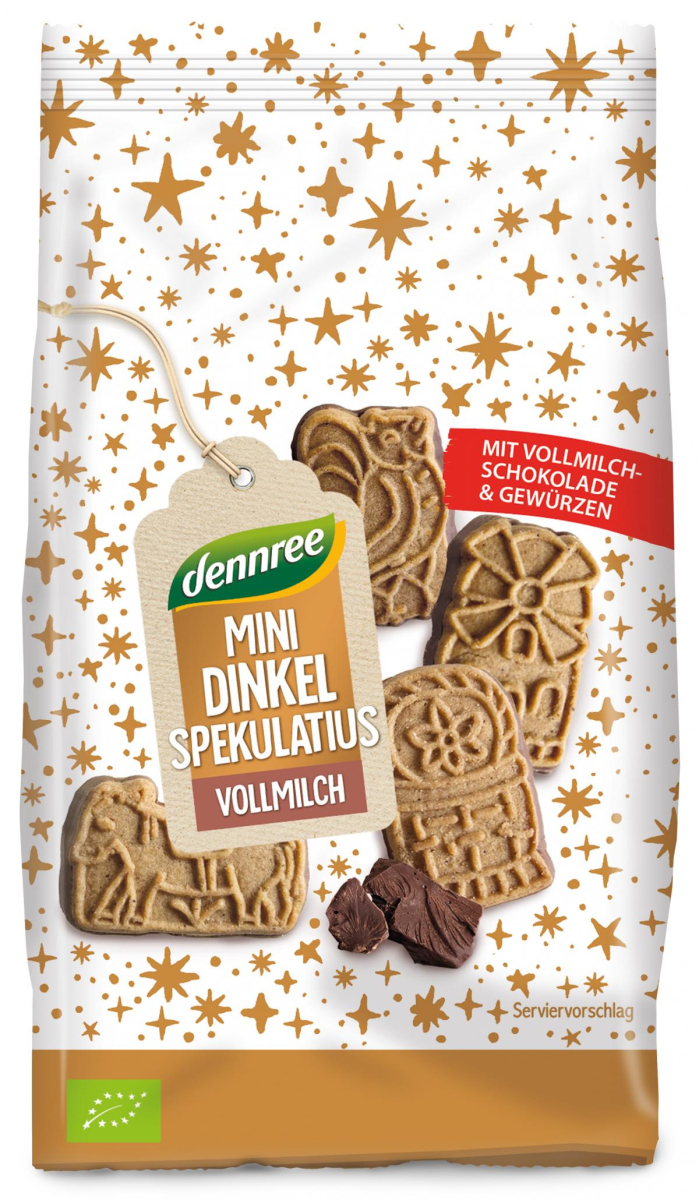 dennree Mini Spekulatius mit Vollmilch, 125 g Pack