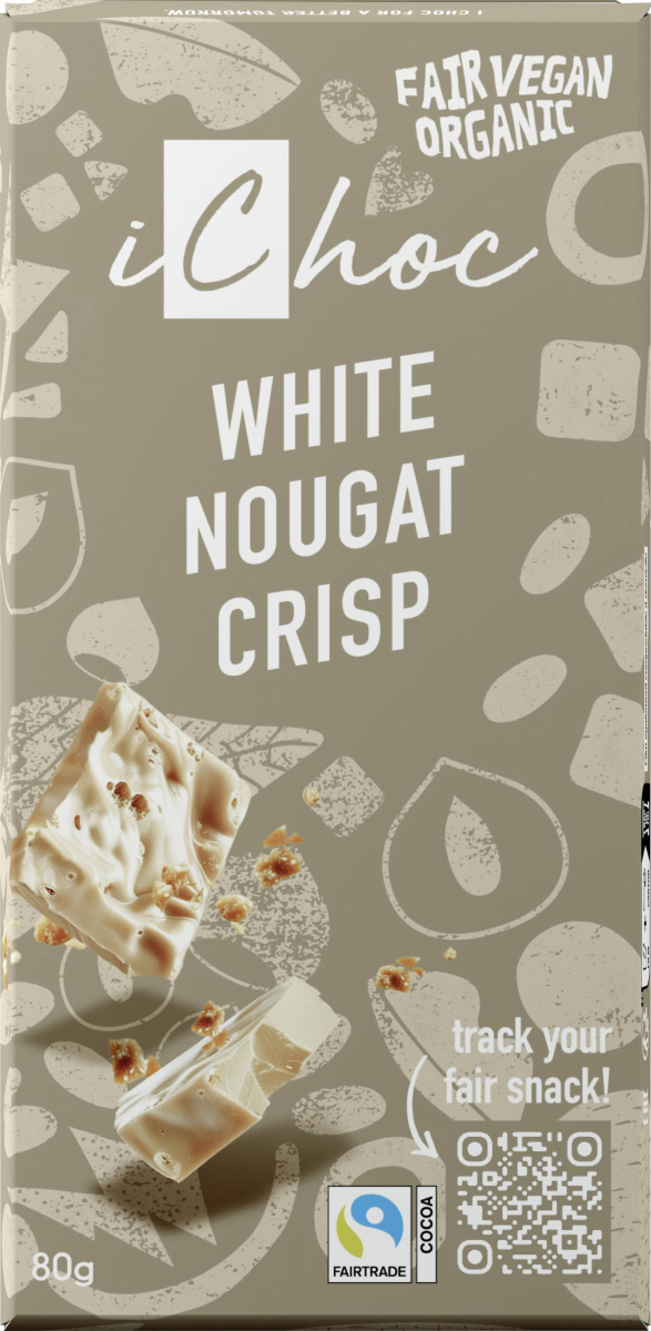 iChoc White Nougat Crisp, 80 g Stück