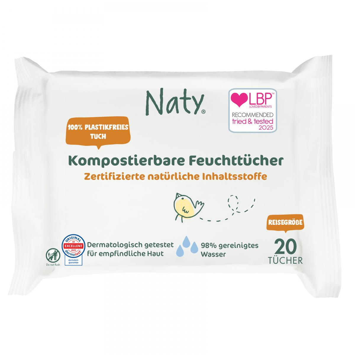 Naty Feuchttücher, sensitiv parfümfrei