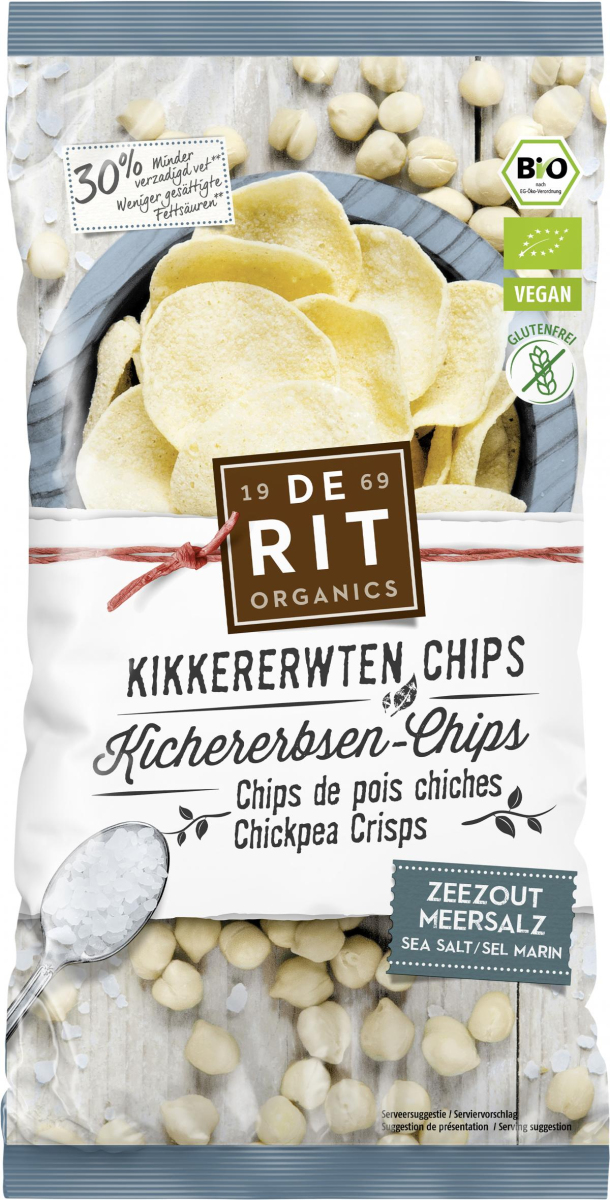 De Rit Kichererbsen Chips Meersalz, 75 gr Beutel