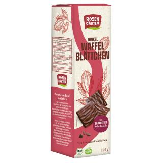 Rosengarten Waffelblättchen in Zartbitter, 125g