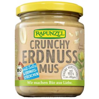 Rapunzel Erdnussmus Crunchy mit Salz, 250 gr Glas