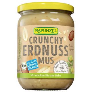 Rapunzel Erdnussmus Crunchy mit Salz, 500 gr Glas