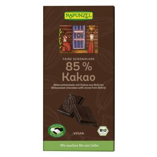 Rapunzel Bitterschokolade 85% HIH, 80 gr Stück
