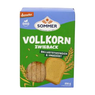 Sommer Vollkorn-Zwieback aus Weizen, 200 gr Packun