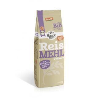 Bauck Hof Reismehl, Vollkorn, 500 gr Packung -glut