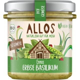 Allos Hof-Gemüse Ennos Erbse Basilikum, 135 gr Gla