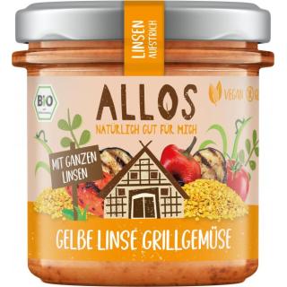 Allos Linsen-Aufstrich Gelbe Linse Grillgemüse, 14