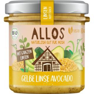 Allos Linsen-Aufstrich Gelbe Linse Avocado, 140 gr