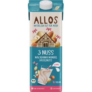 Allos 3 Nuss Drink - Macadamia, 1 L Packung