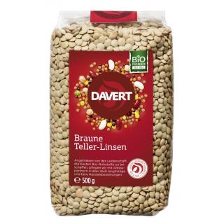 Davert Braune Teller-Linsen, 500 gr Packung