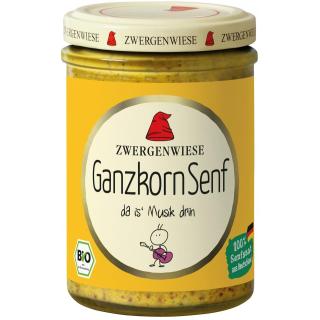 Zwergenwiese Ganzkorn Senf, 160 ml Glas