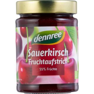 dennree Fruchtaufstrich Sauerkirsche, 340 gr Glas