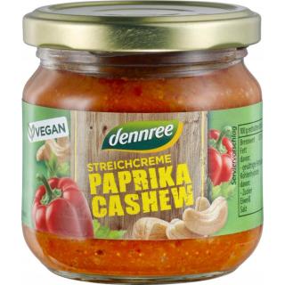 dennree Streichcreme Paprika Cashew, 180 gr Glas