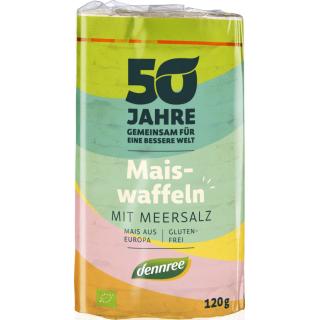 dennree Maiswaffeln mit Meersalz, 120 gr Packung -gl