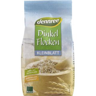 dennree Dinkelflocken Kleinblatt, 500 gr Packung