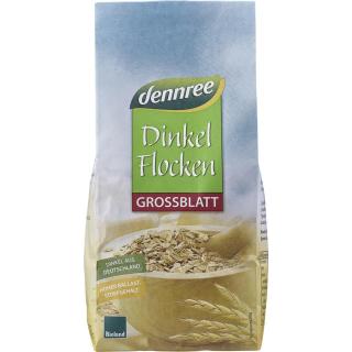 dennree Dinkelflocken Großblatt, 500 gr Packung