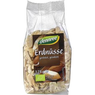 dennree Erdnüsse, geröstet & gesalzen, 125 gr Pack