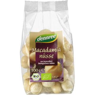 dennree Macadamianüsse, ganz, 100 gr Packung