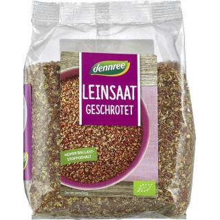 dennree Leinsaat geschrotet, 200 gr Packung