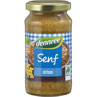 dennree Süßer Senf, 200 ml Glas