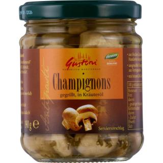 Gustoni gegrillte Champignonköpfe, in Kräuteröl, 1