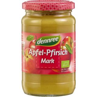 dennree Apfel-Pfirsichmark, 360 gr Glas