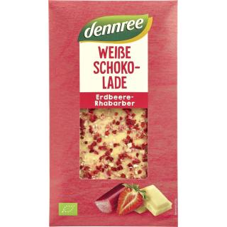 dennree Weiße Schokolade Erdbeer - Rhabarber