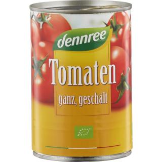 dennree Tomaten ganz, geschält, in Tomatensaft, 40