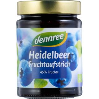 dennree Fruchtaufstrich Heidelbeere, 340 gr Glas -