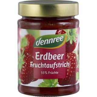 dennree Fruchtaufstrich Erdbeere, 340 gr Glas - 55