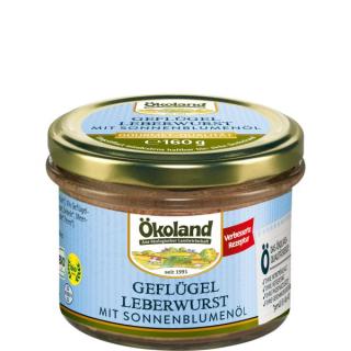 Ökoland Geflügel-Leberwurst, 160 gr Glas
