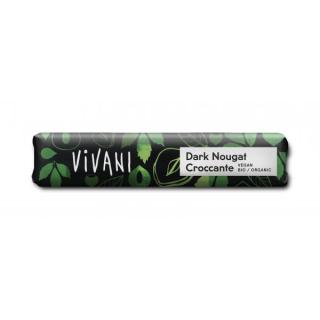 Vivani Dark Nougat Croccant Schokoriegel, 35 gr St