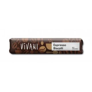 Vivani Espresso Biscotti Schokoriegel, 40 gr Stück