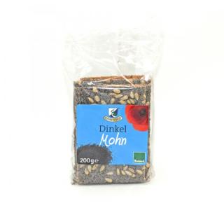 Kiebitzhof Knäckebrot Dinkel Mohn, 200 gr Beutel