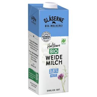 Gläserne Molkerei H-Vollmilch 3,8%, 1 ltr Packung