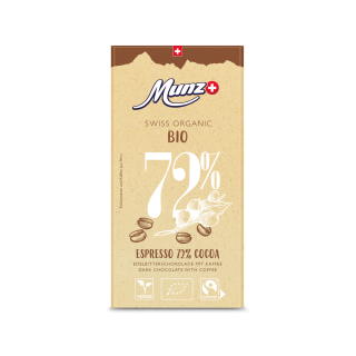Munz Dunkle Schokolade Espresso 72%, 100 gr Stück