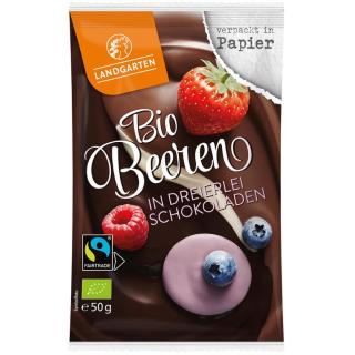 Landgarten Beeren Mix in dreierlei Schokolade, 50