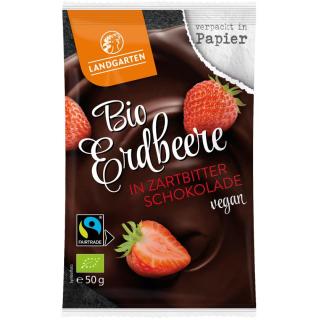 Landgarten Erdbeere in Zartbitter- Schokolade, 50