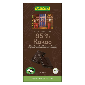 Rapunzel Bitterschokolade 85% HIH, 80 gr Stück