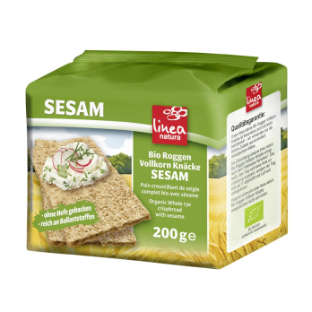linea natura Sesam Vollkorn Knäcke, 200 gr Packung